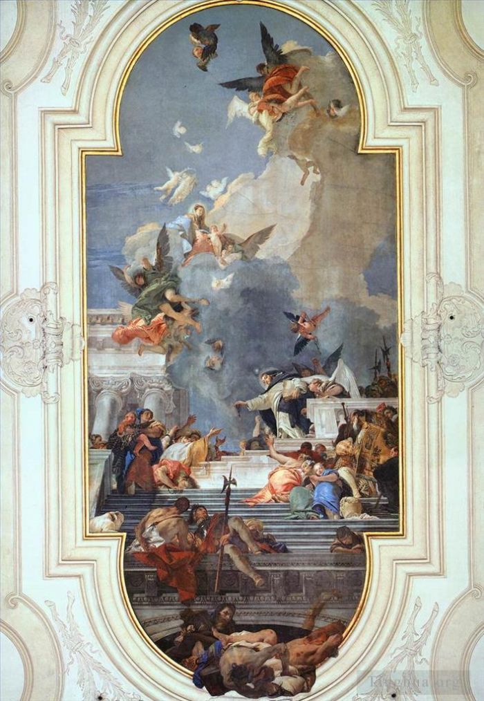 乔瓦尼·巴蒂斯塔·提也波洛 的各类绘画作品 -  《念珠的制度》