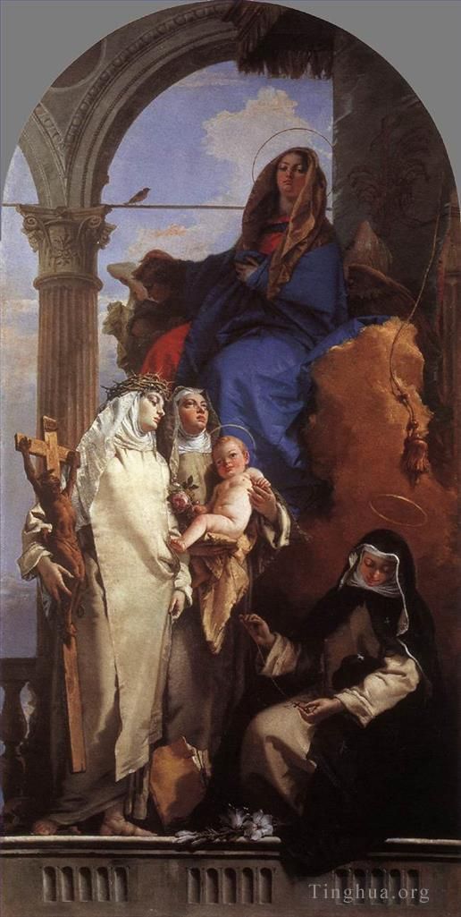 乔瓦尼·巴蒂斯塔·提也波洛 的各类绘画作品 -  《圣母向多米尼加圣徒显现》