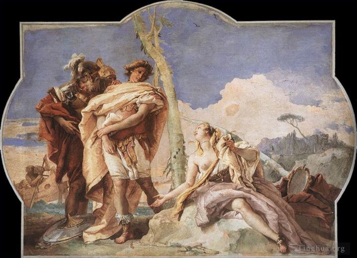 乔瓦尼·巴蒂斯塔·提也波洛 的各类绘画作品 -  《瓦尔玛拉纳别墅,里纳尔多放弃阿尔米达》