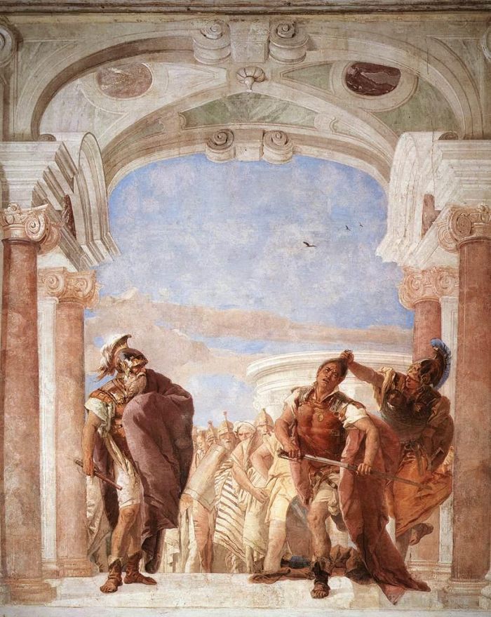 乔瓦尼·巴蒂斯塔·提也波洛 的各类绘画作品 -  《瓦尔玛拉纳别墅,阿喀琉斯之怒》