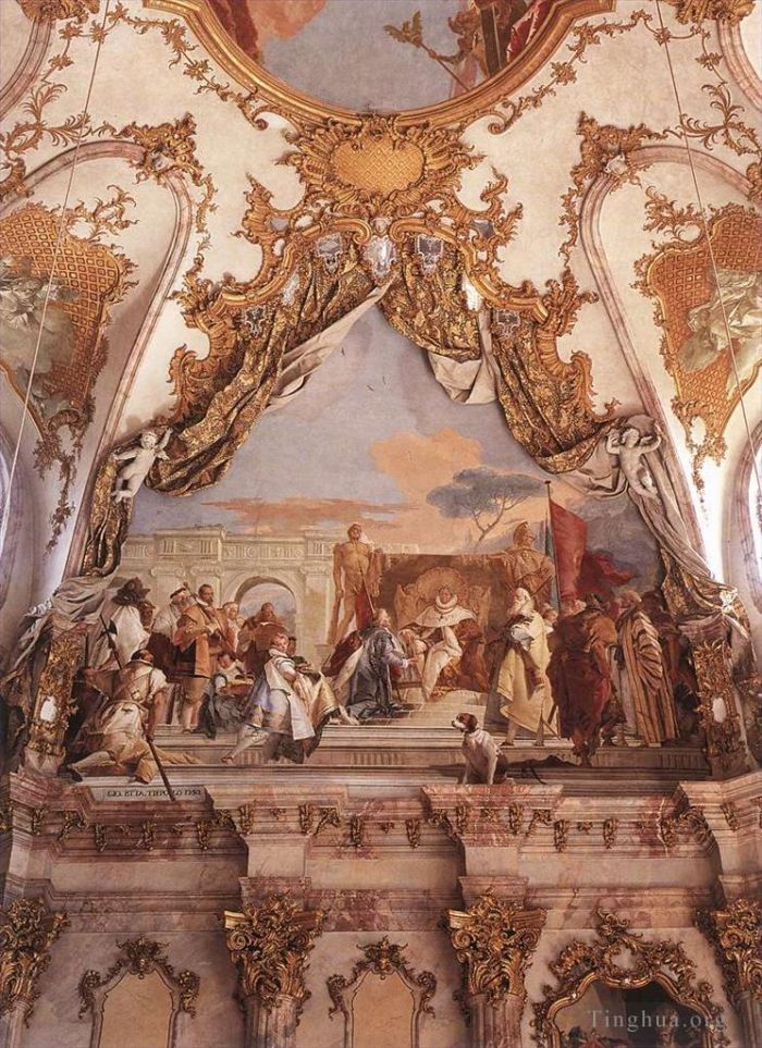 乔瓦尼·巴蒂斯塔·提也波洛 的各类绘画作品 -  《维尔茨堡,赫罗德就任法兰克尼亚公爵》