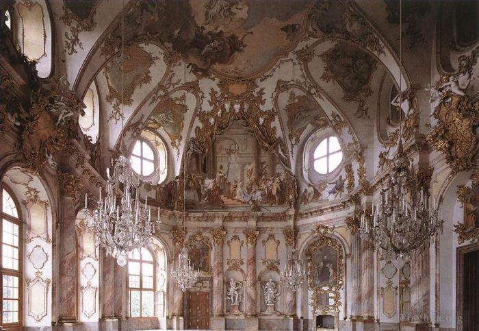 乔瓦尼·巴蒂斯塔·提也波洛 的各类绘画作品 -  《维尔茨堡皇家大厅景观》