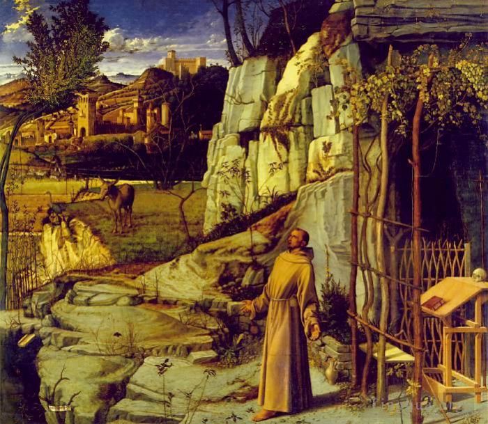 乔瓦尼·贝利尼 的油画作品 -  《圣方济各欣喜若狂》