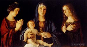 艺术家乔瓦尼·贝利尼作品《圣凯瑟琳和圣玛丽之间的圣母和孩子》