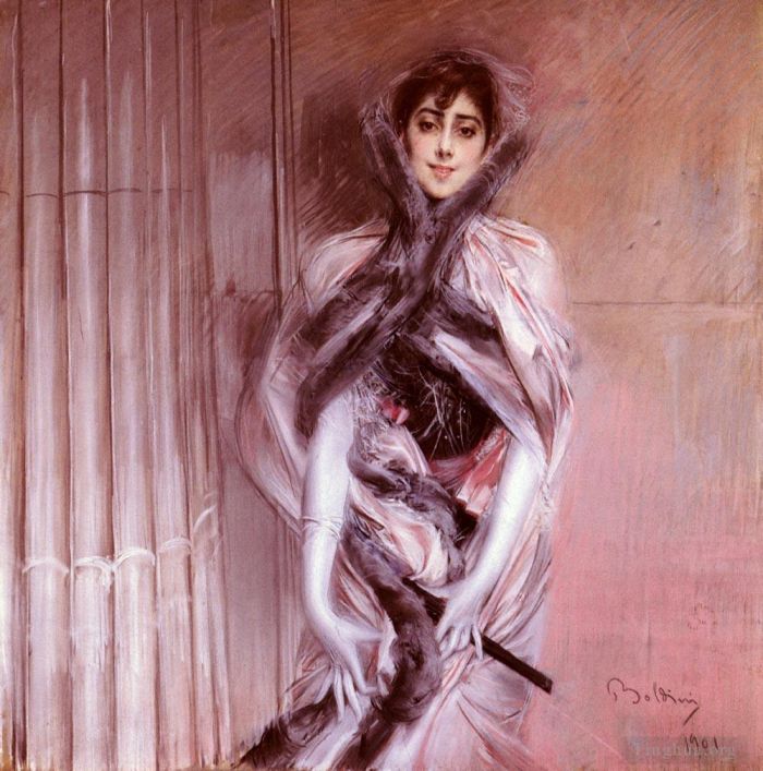 乔瓦尼·博尔迪尼 的油画作品 -  《艾米利亚娜·孔查·德·奥萨的肖像》
