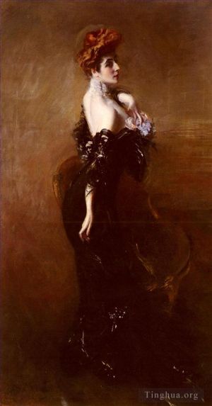 艺术家乔瓦尼·博尔迪尼作品《穿着晚礼服的佩奇夫人肖像》