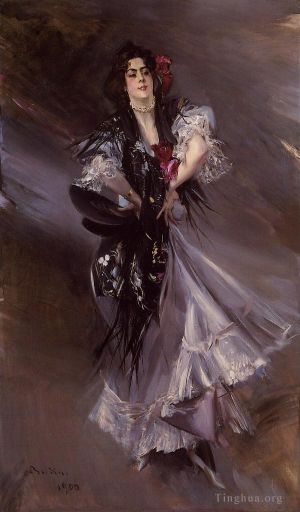 艺术家乔瓦尼·博尔迪尼作品《西班牙舞者安妮塔·德拉·费里的肖像》