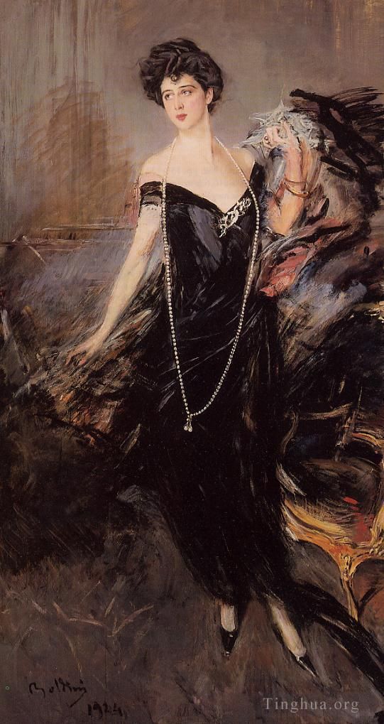 乔瓦尼·博尔迪尼 的油画作品 -  《唐娜·弗兰卡·弗洛里奥的肖像》