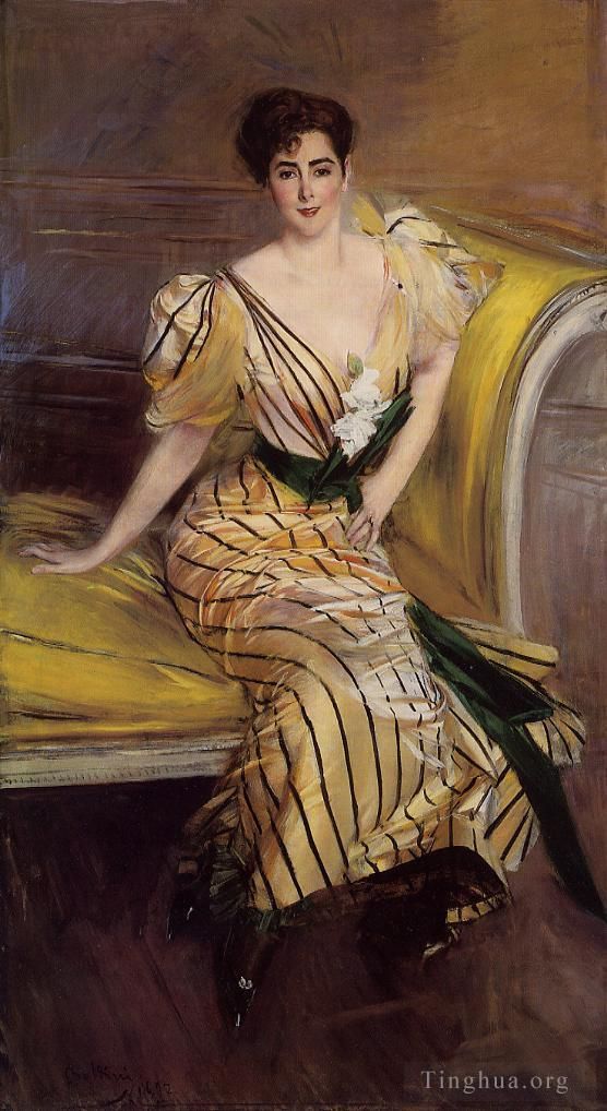乔瓦尼·博尔迪尼 的油画作品 -  《约瑟芬娜·阿尔维尔·德·伊拉苏里斯夫人的肖像》