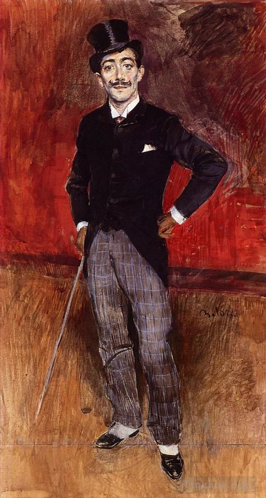 乔瓦尼·博尔迪尼 的各类绘画作品 -  《拉斯蒂伯爵的肖像》
