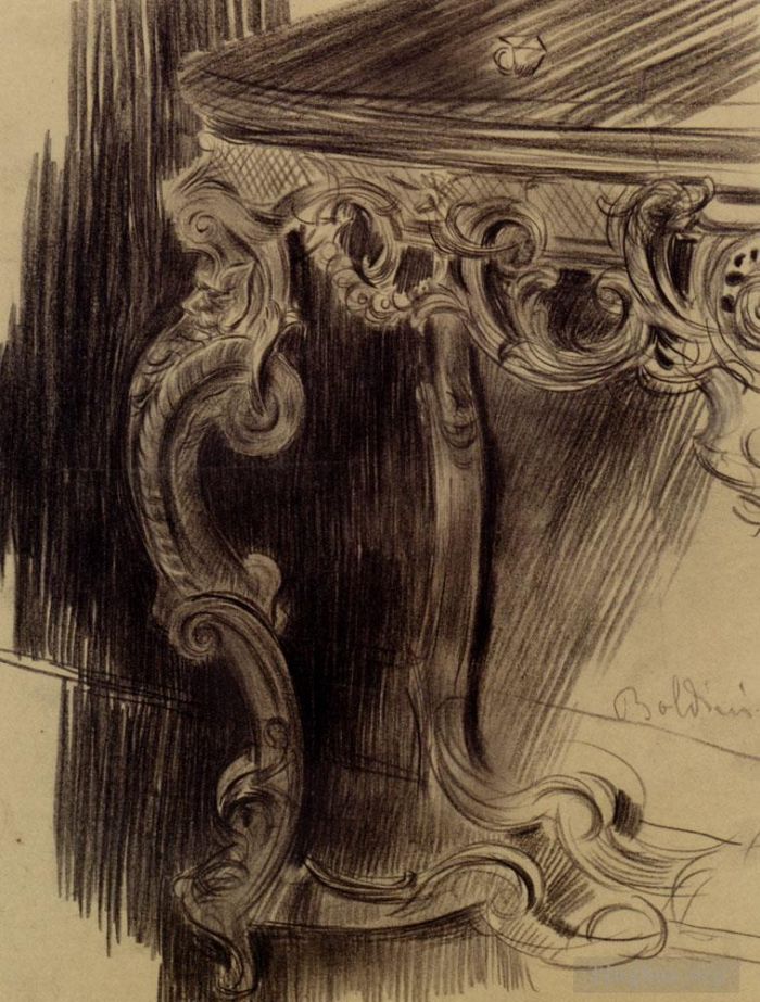 乔瓦尼·博尔迪尼 的各类绘画作品 -  《桌子的研究》