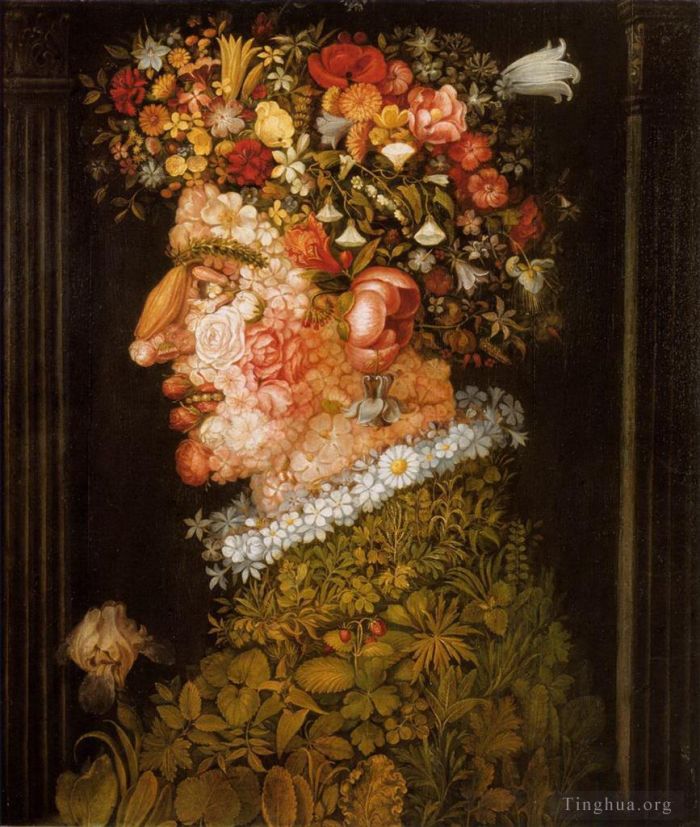 朱塞佩·阿尔钦博托 的油画作品 -  《春季2》