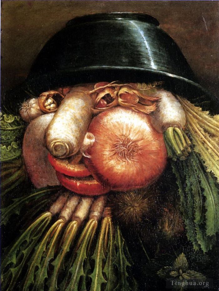 朱塞佩·阿尔钦博托 的油画作品 -  《蔬菜》