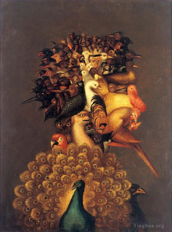 朱塞佩·阿尔钦博托 的油画作品 -  《鸟人》