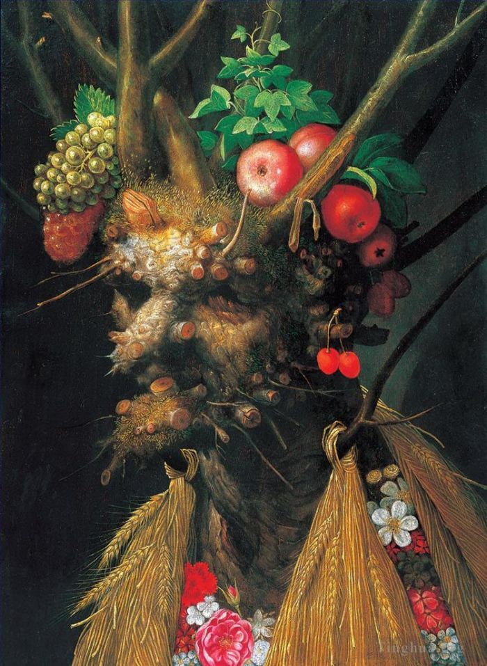 朱塞佩·阿尔钦博托 的油画作品 -  《植物人》