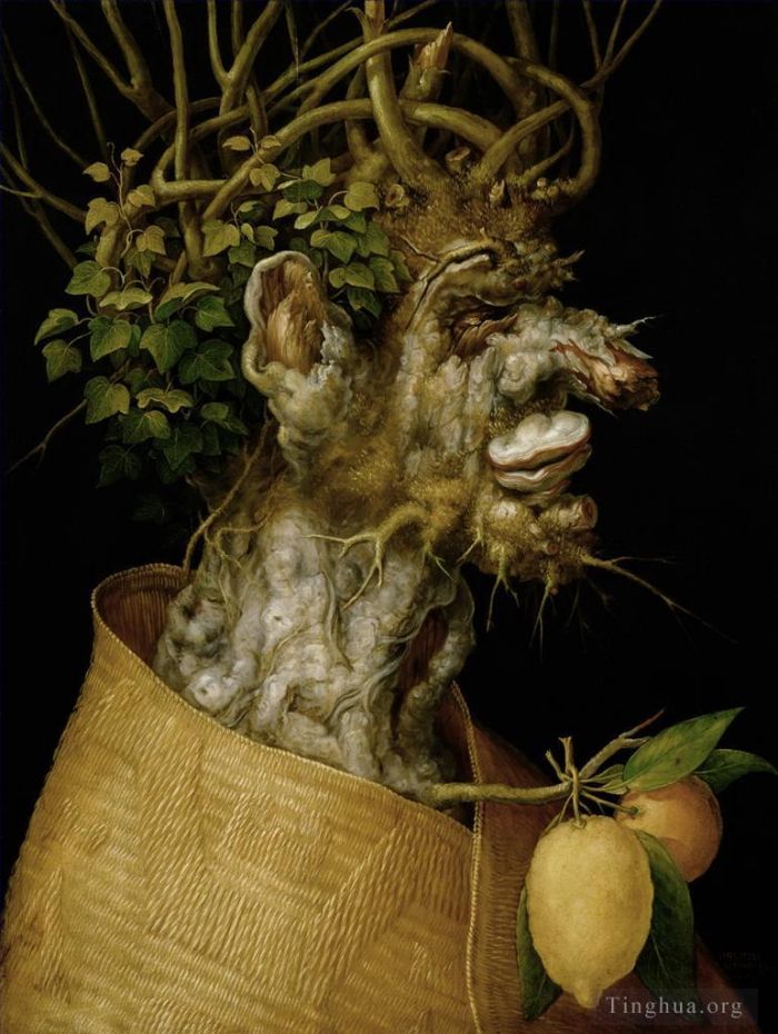 朱塞佩·阿尔钦博托 的油画作品 -  《树人》