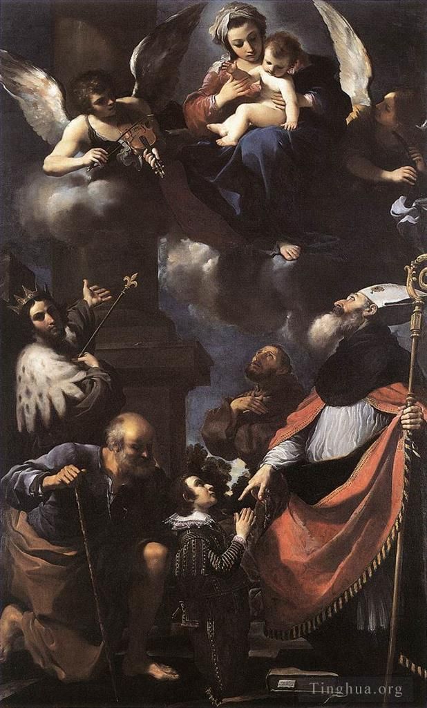 圭尔奇诺 的油画作品 -  《献给圣母的捐赠者》