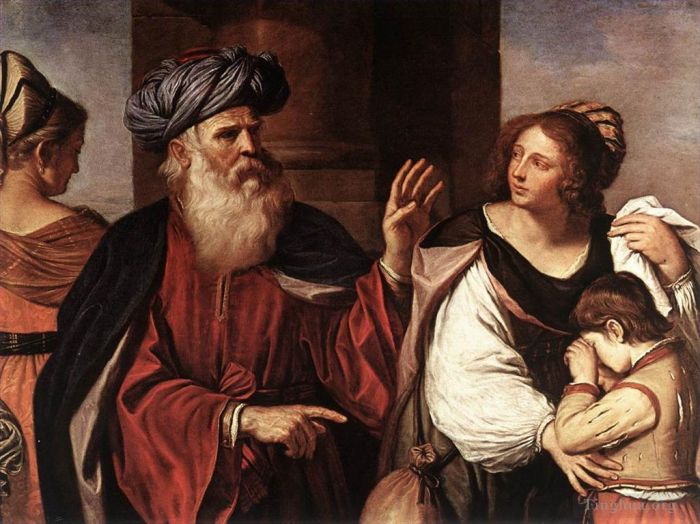 圭尔奇诺 的油画作品 -  《亚伯拉罕驱逐夏甲和以实玛利》