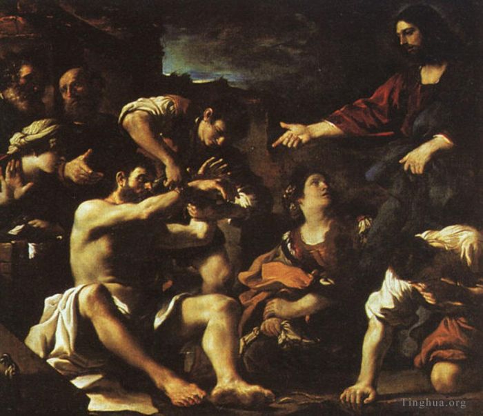 圭尔奇诺 的油画作品 -  《抚养拉撒路》