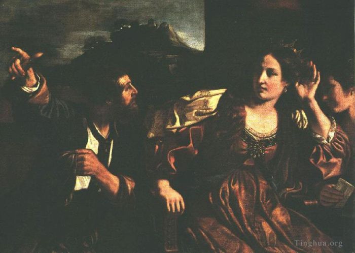 圭尔奇诺 的油画作品 -  《塞米勒米斯收到巴比伦叛乱的消息》