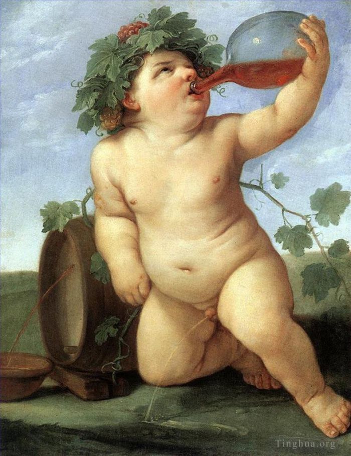圭多·雷尼 的油画作品 -  《饮酒巴克斯》