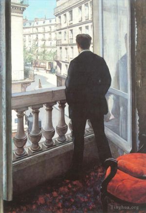 艺术家古斯塔夫·卡勒波特作品《一个年轻人在窗前》