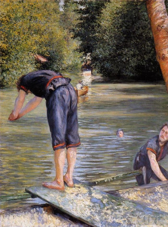古斯塔夫·卡勒波特 的油画作品 -  《沐浴者》