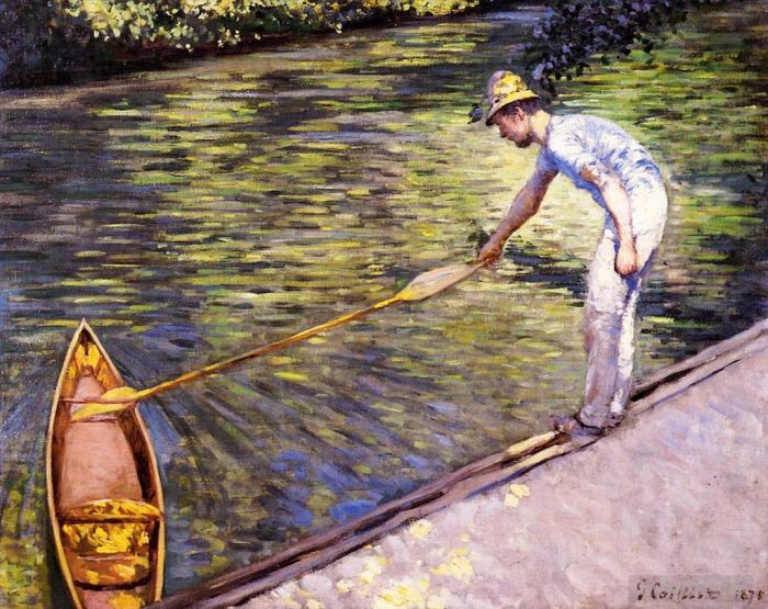古斯塔夫·卡勒波特 的油画作品 -  《划船者拉着他的,Perissoire》