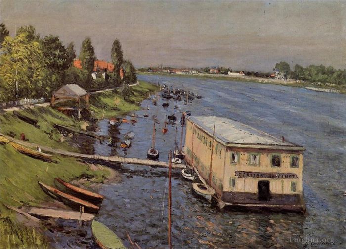 古斯塔夫·卡勒波特 的油画作品 -  《阿让特伊的船库》