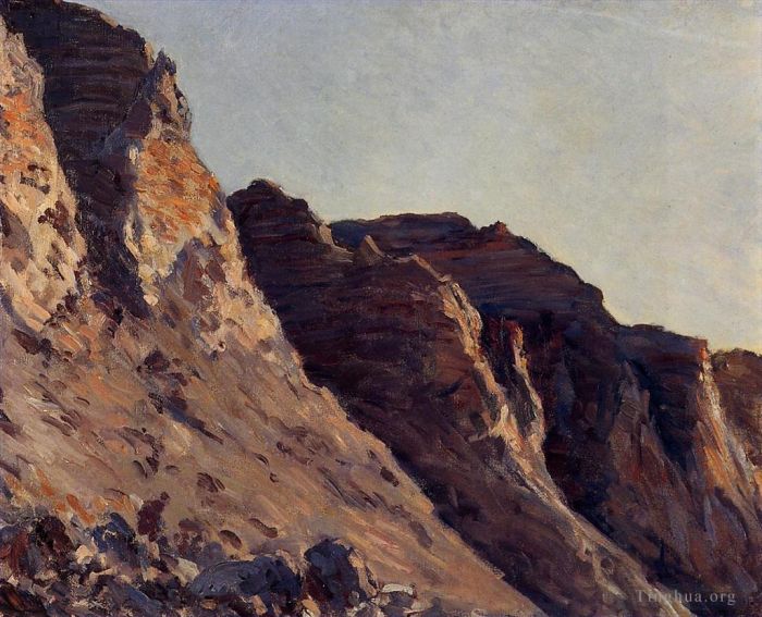 古斯塔夫·卡勒波特 的油画作品 -  《Villers,sur,Mer,的悬崖》