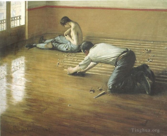 古斯塔夫·卡勒波特 的油画作品 -  《地板刮刀》