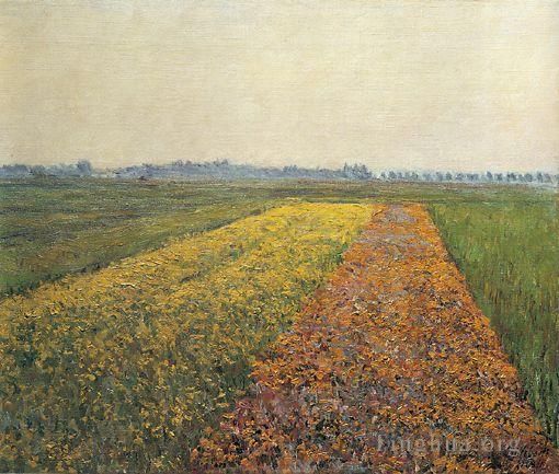 古斯塔夫·卡勒波特 的油画作品 -  《热讷维耶的黄色田野》