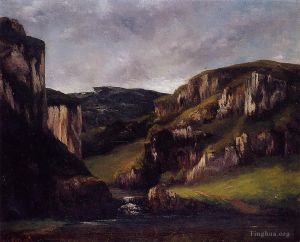 艺术家居斯塔夫·库尔贝作品《奥尔南斯附近的悬崖》