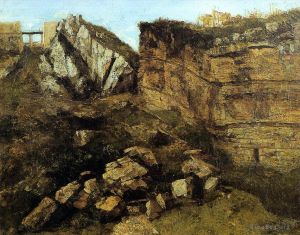艺术家居斯塔夫·库尔贝作品《破碎的岩石》