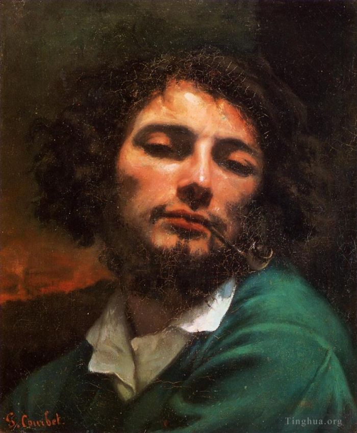 居斯塔夫·库尔贝 的油画作品 -  《艺术家的肖像又名拿烟斗的人》