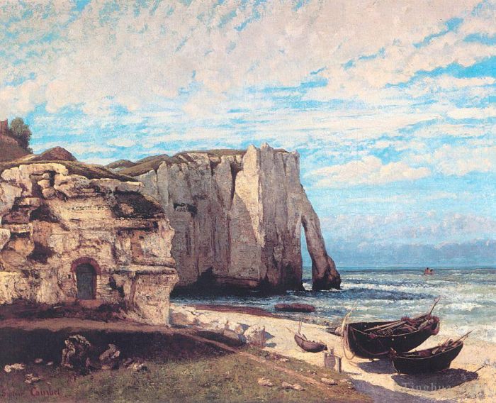 居斯塔夫·库尔贝 的油画作品 -  《暴风雨过后的埃特尔塔悬崖》