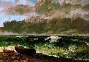 艺术家居斯塔夫·库尔贝作品《波涛汹涌的大海或波浪》