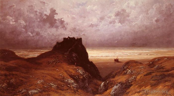 古斯塔夫·多尔 的油画作品 -  《斯凯岛上的城堡景观》