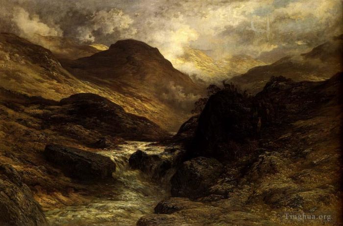 古斯塔夫·多尔 的油画作品 -  《山间峡谷风景》