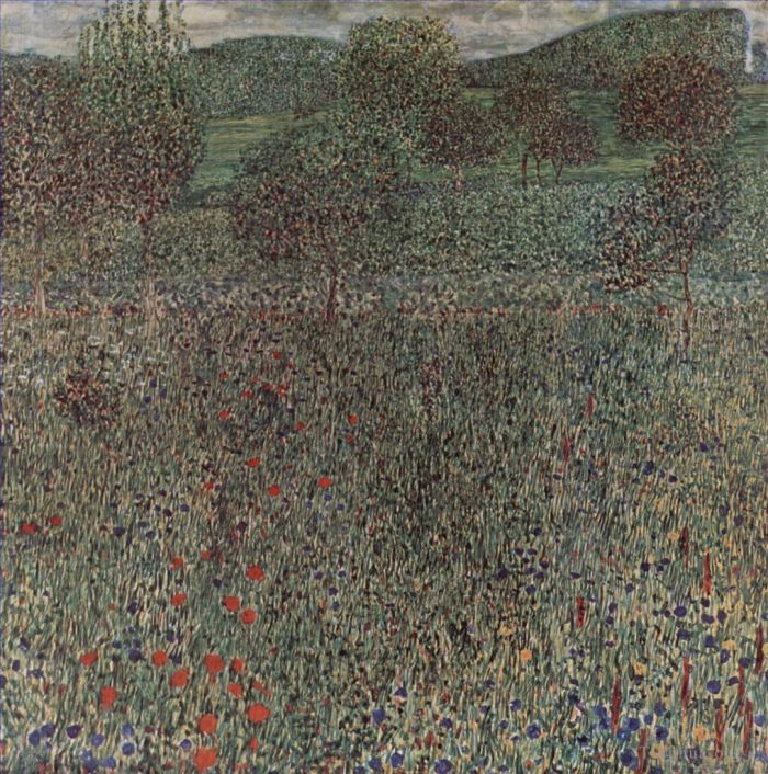古斯塔夫·克林姆 的油画作品 -  《盛开的田野》