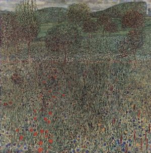 艺术家古斯塔夫·克林姆作品《盛开的田野》