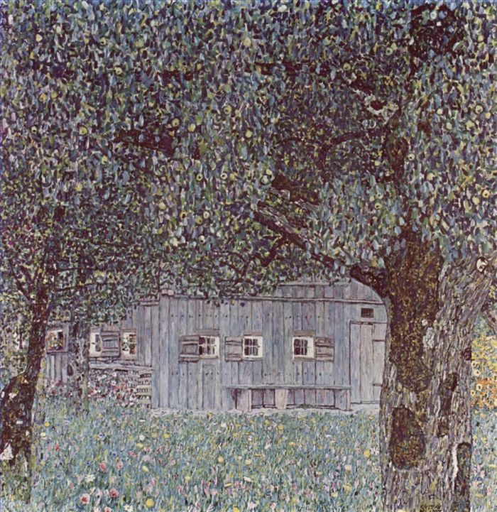 古斯塔夫·克林姆 的油画作品 -  《上奥地利州的农舍》
