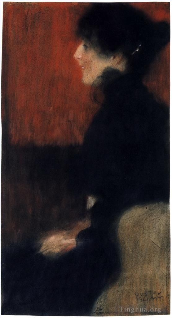 古斯塔夫·克林姆 的油画作品 -  《一位女士的肖像3》