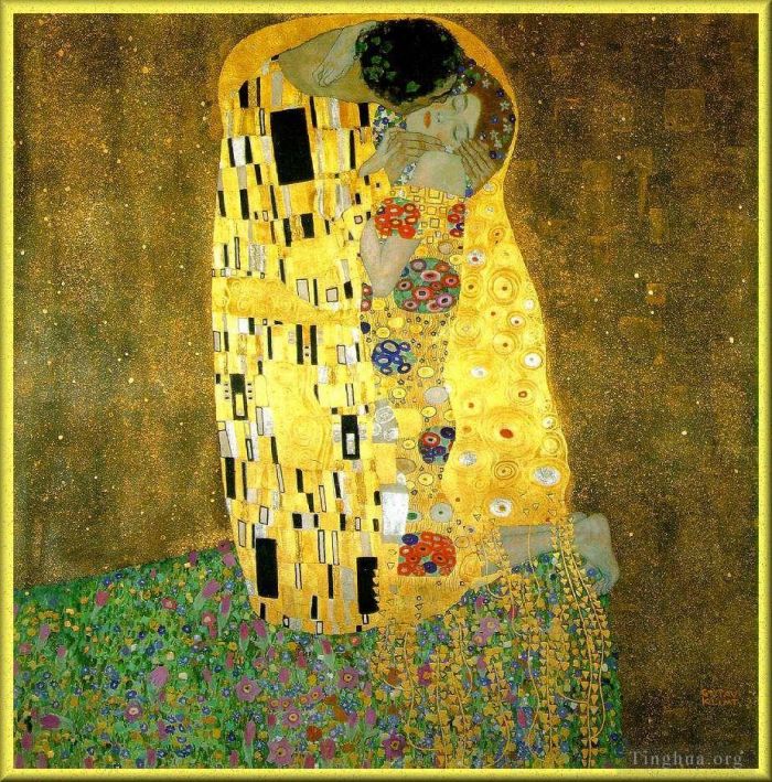古斯塔夫·克林姆 的油画作品 -  《吻》