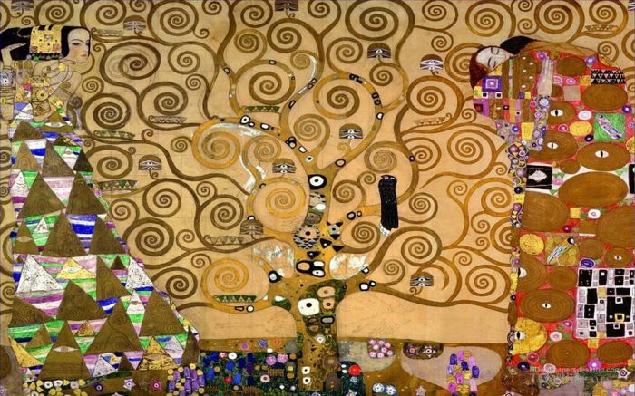 古斯塔夫·克林姆 的油画作品 -  《生命之树斯托克莱饰带》