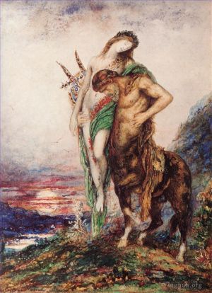艺术家居斯塔夫·莫罗作品《半人马背负的死去的诗人》