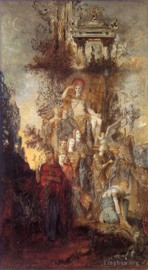 艺术家居斯塔夫·莫罗作品《缪斯女神离开她们的父亲阿波罗》