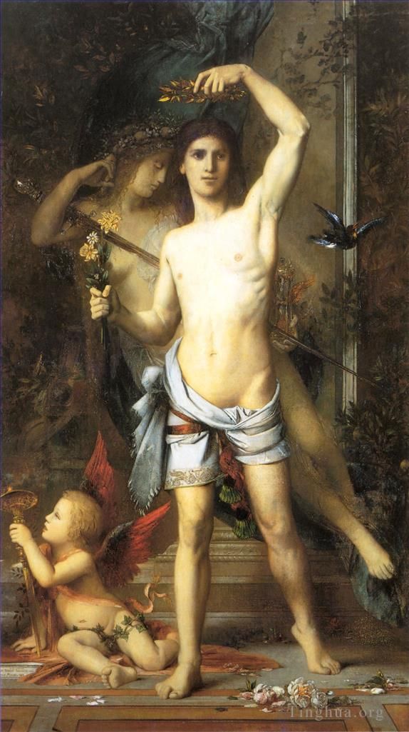 居斯塔夫·莫罗 的油画作品 -  《年轻人与死亡》
