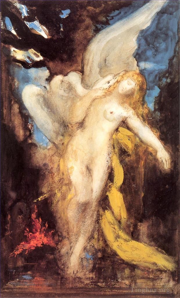 居斯塔夫·莫罗 的油画作品 -  《勒达》