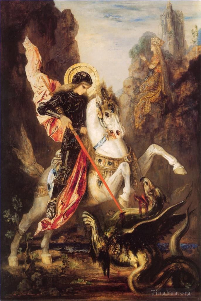居斯塔夫·莫罗 的油画作品 -  《圣乔治》